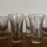 Set de 6 gobelets Biot rose des sables 1960 signés