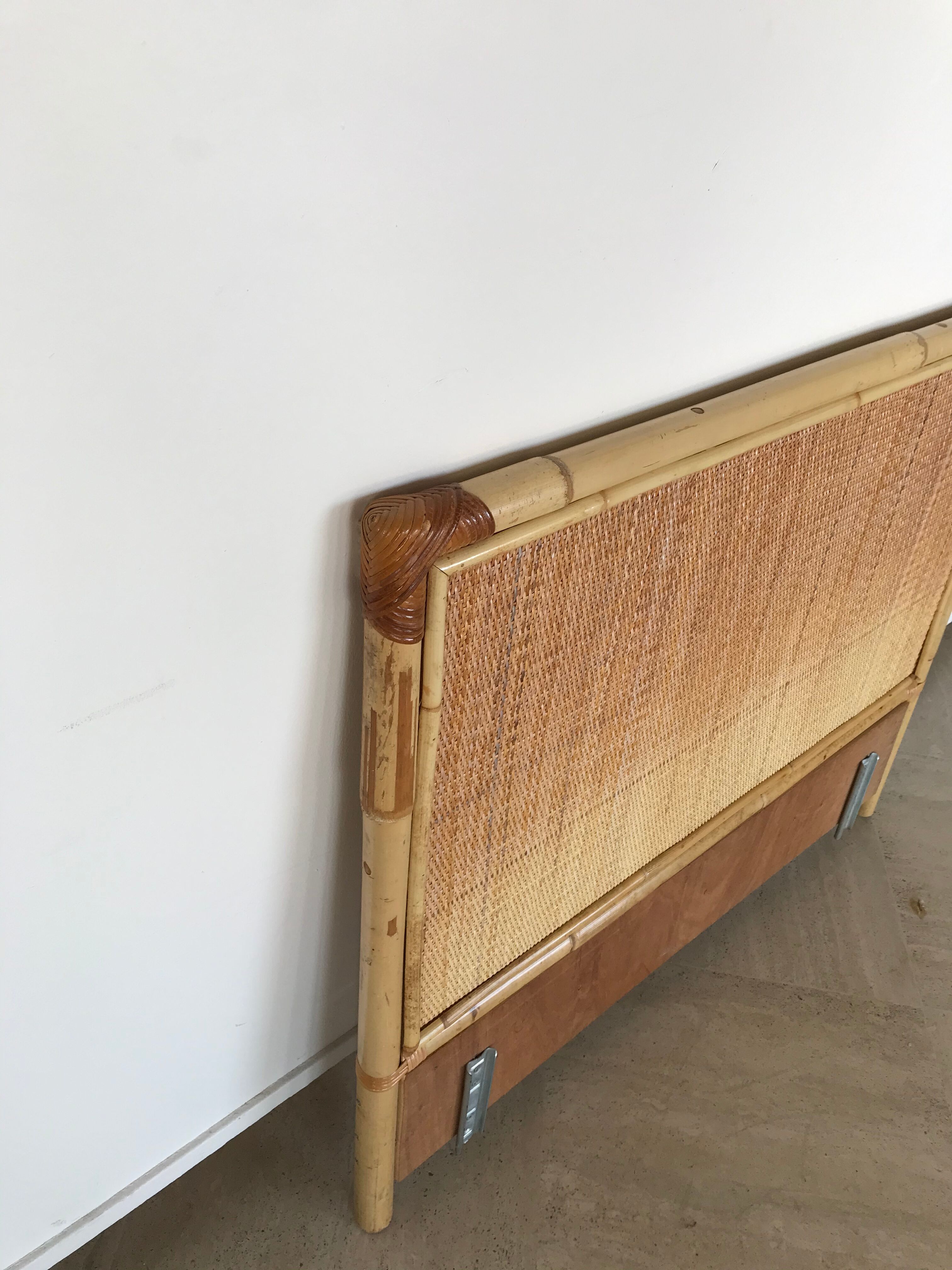 Bamboo and rattan bedhead braided