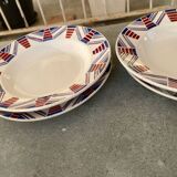 Set of 4 deep plates from Moulin des Loups, vintage.