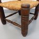 Vintage Charles Dudouyt Brutalist Low Chair in Wood and Straw, 1940s