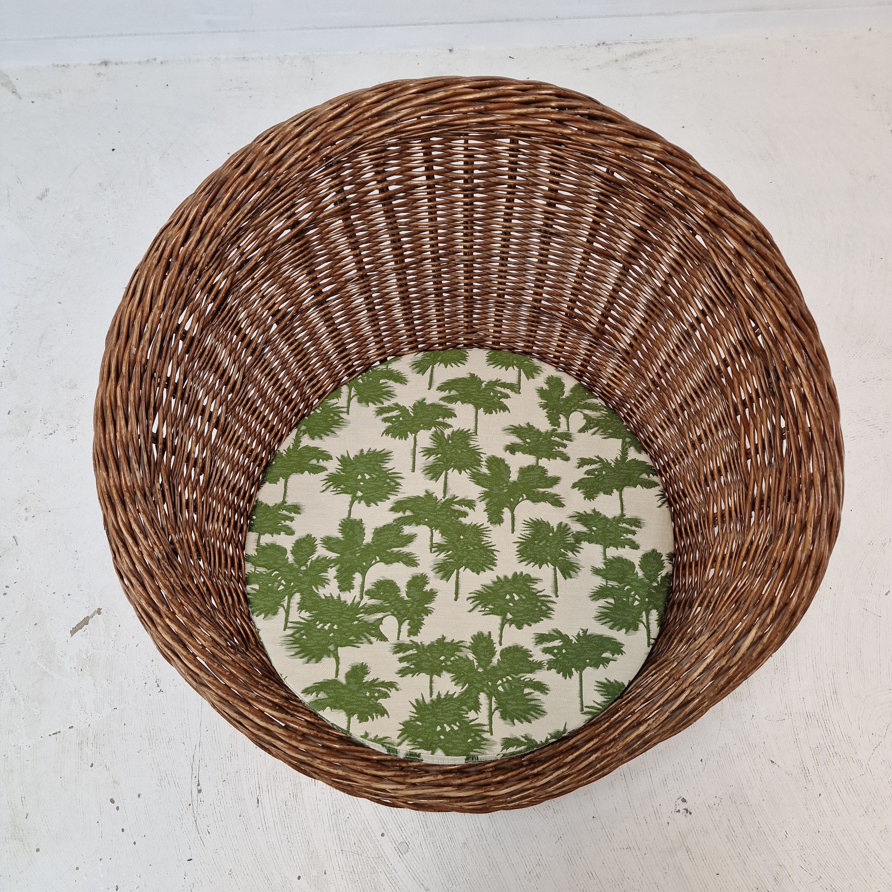 Pair of italian wicker lounge chairs, 1960's