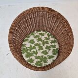 Pair of italian wicker lounge chairs, 1960's