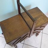 Worker on wooden stand, 50s/60s