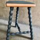 Vintage turned wooden tripod stool