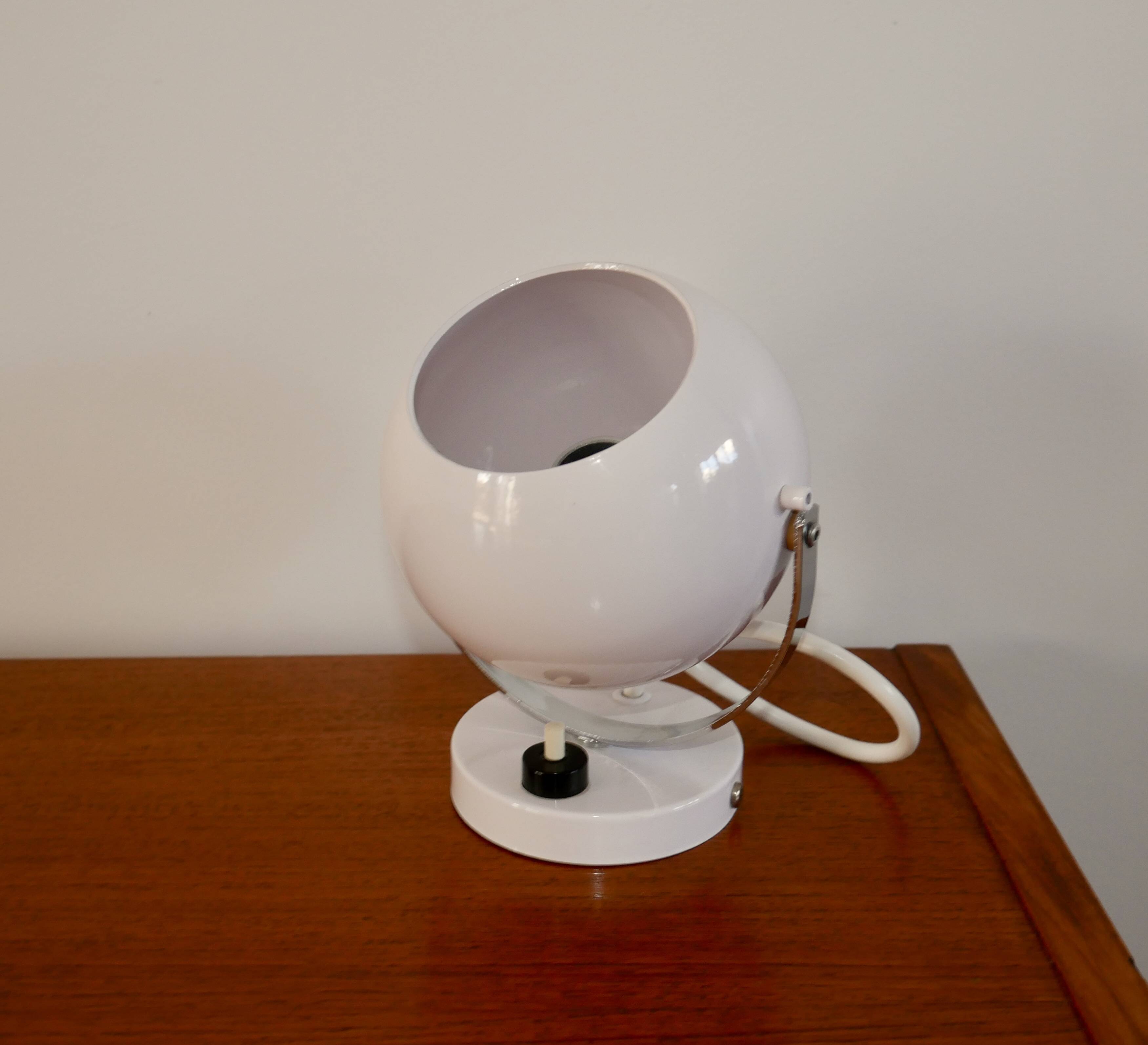 Eyeball space age white wall light from the 70s