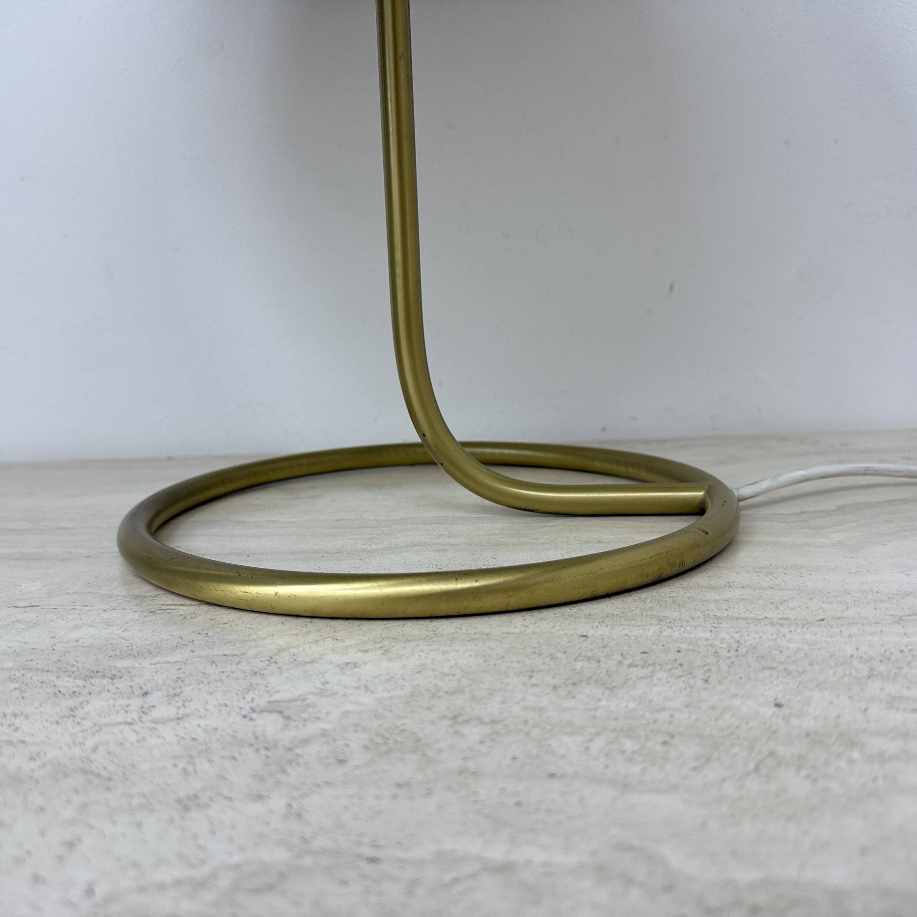 Vintage Mushroom table lamp with gold metal base , 1970s