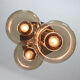 Vintage italian smoked glass chandelier, 1970s