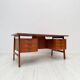 1960s vintage Danish design teak desk model 75 by Gunni Omann for Omann Jun