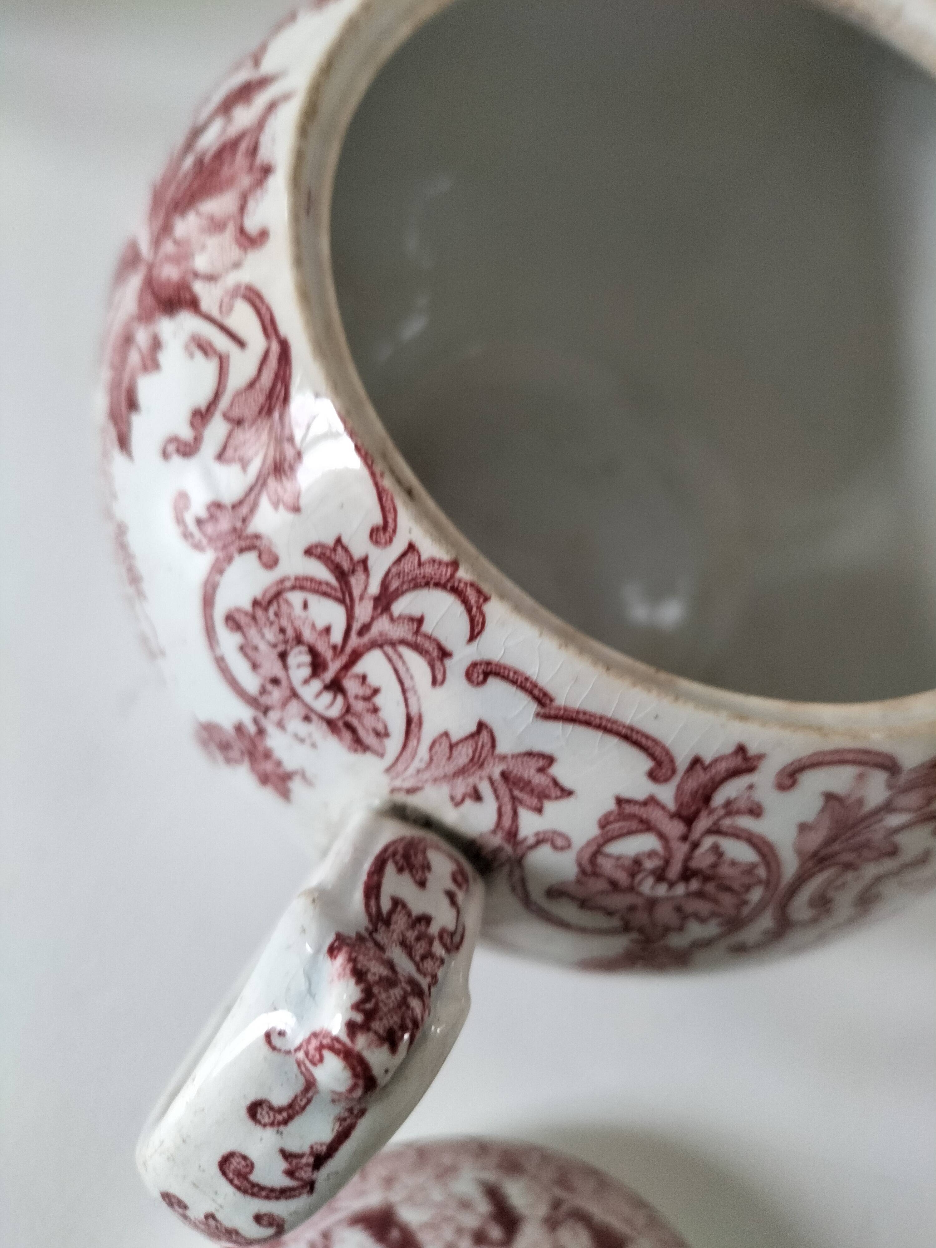 Saint-Amand & Hamage antique sugar bowl – Campanule rouge model