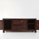 Unique 16th century French geometric sideboard in oak