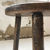 Handcrafted oak bean-shaped stool