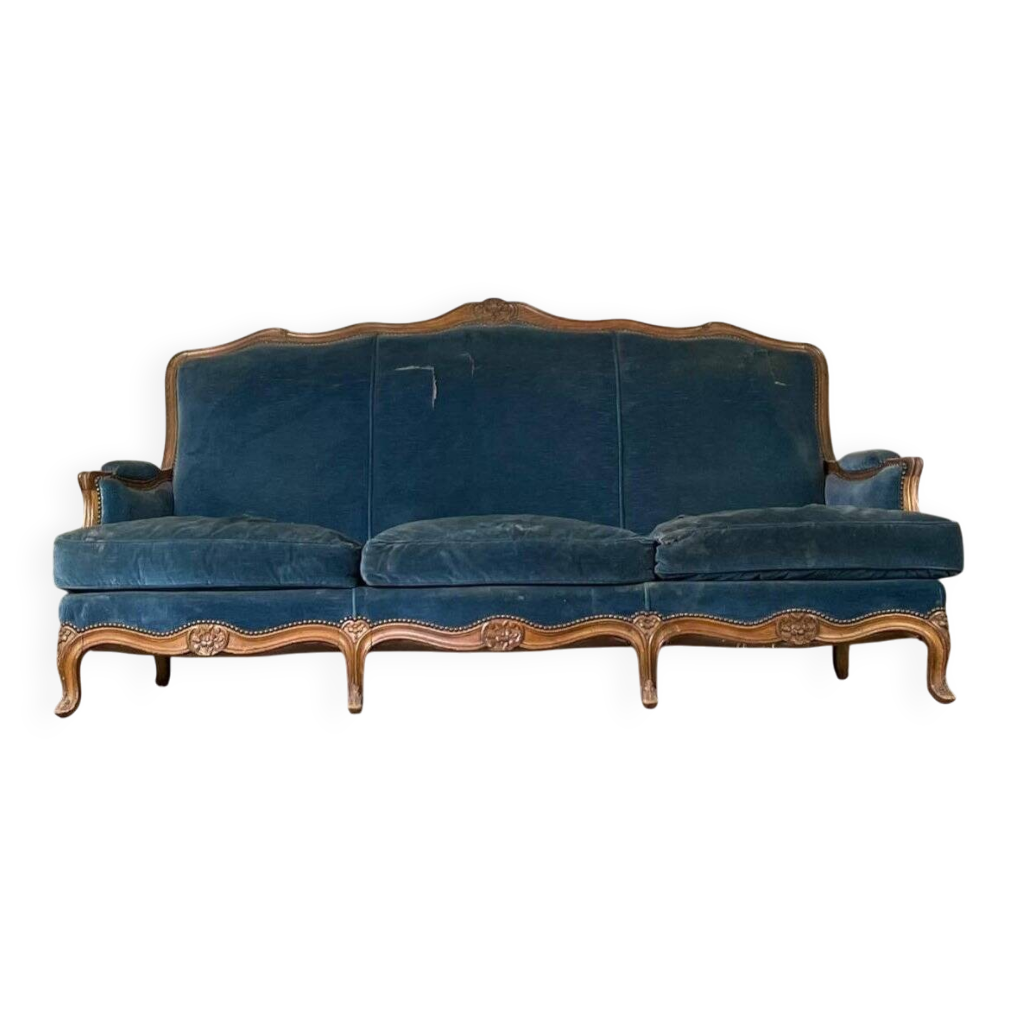 Louis XV style carved wooden bench, around 1900