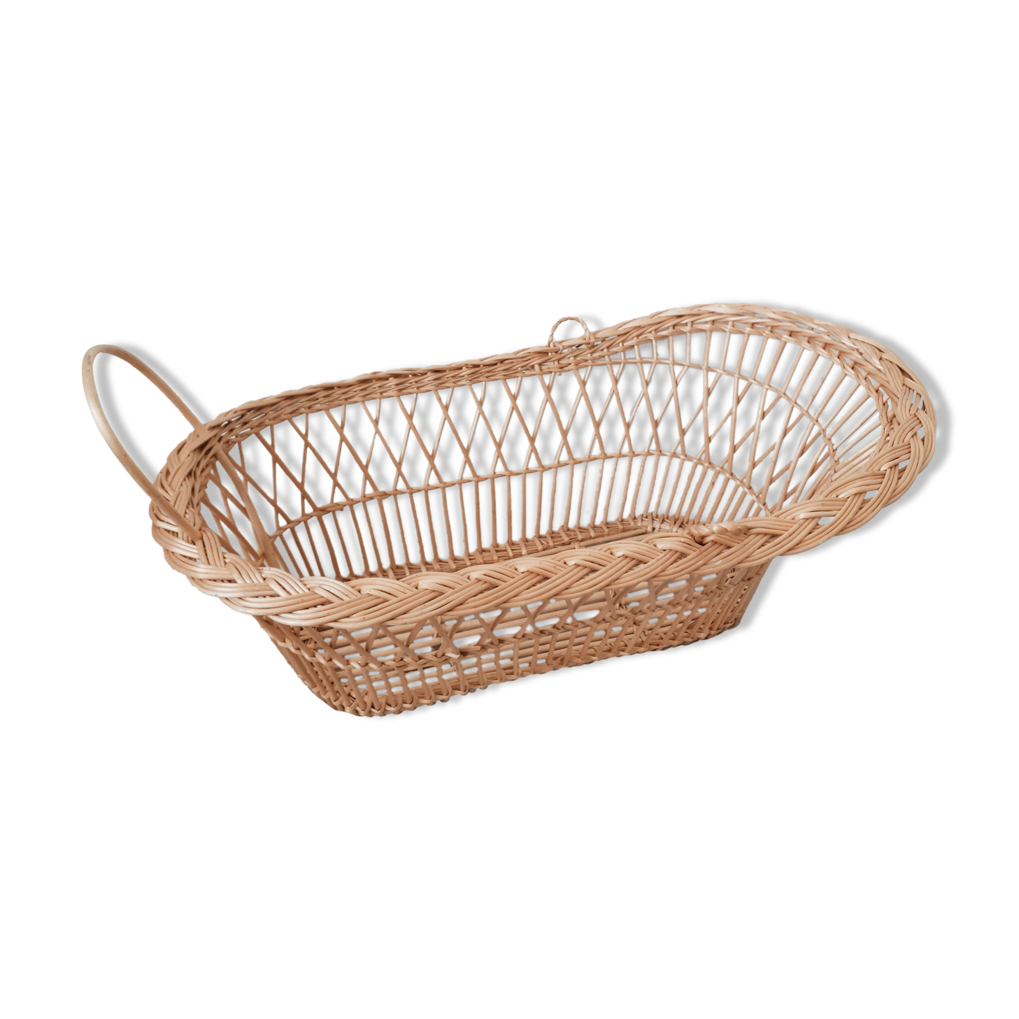 Rattan doll cradle