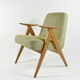 Vintage original armchair , 1960s, restored, upholstered, herringbone fabric