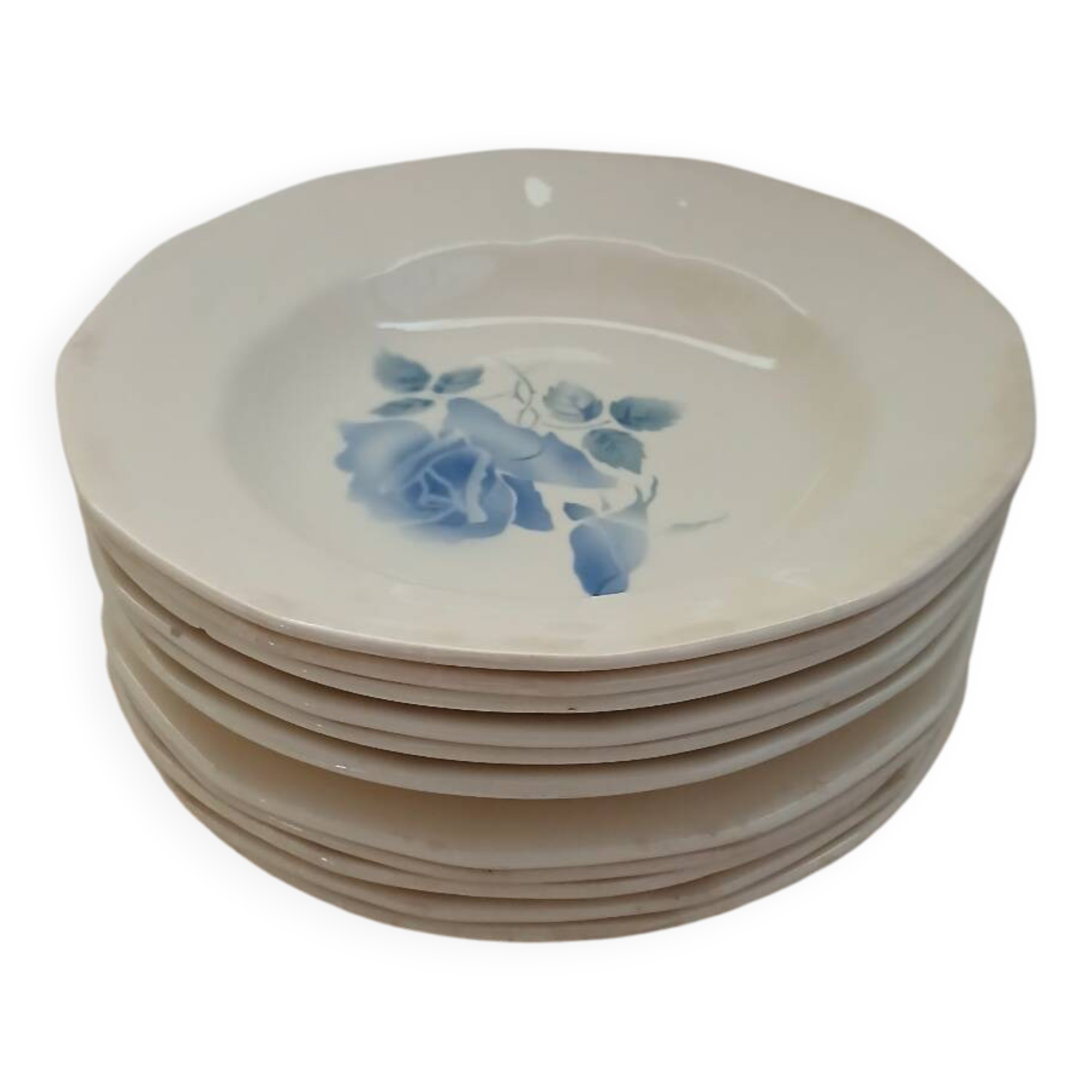 11 old Digoin and Sarreguemines plates