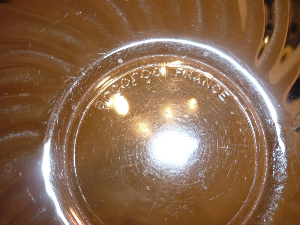 Ridged pink glass cup