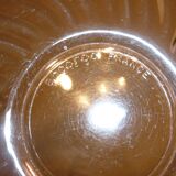 Ridged pink glass cup