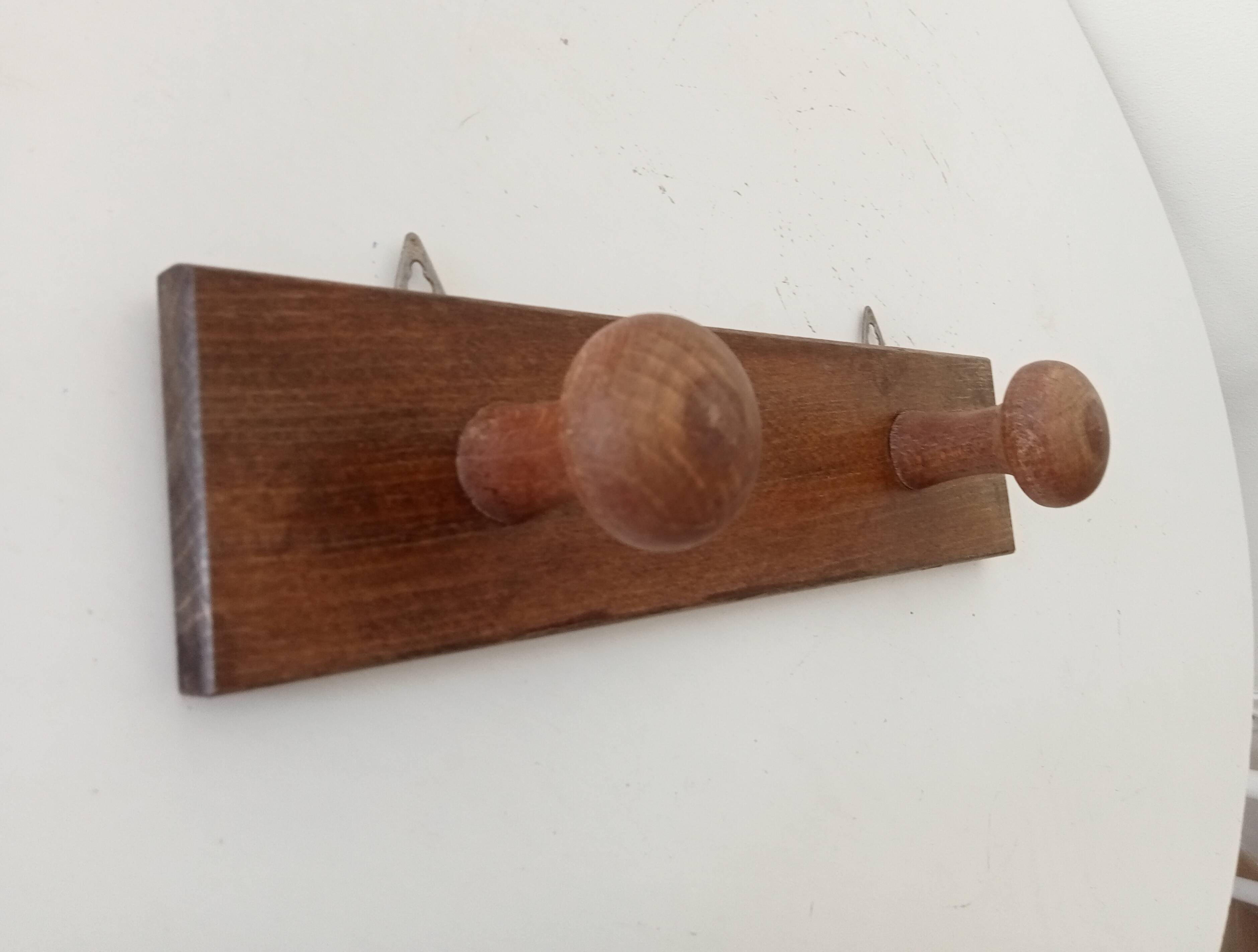 Vintage wooden wall coat rack