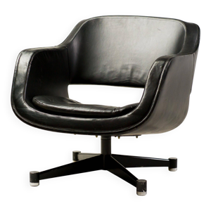 Fauteuil en cuir noir