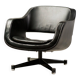 Fauteuil en cuir noir par Olli Mannermaa pour Finnart Ab, Finlande, 1970