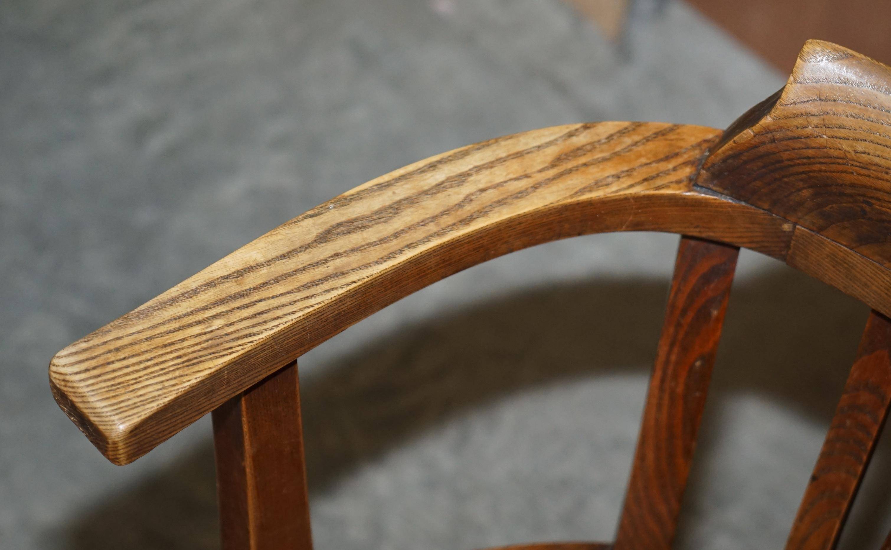 Fauteuil de directeur ancien circa 1900 époque Édouardien en cuir