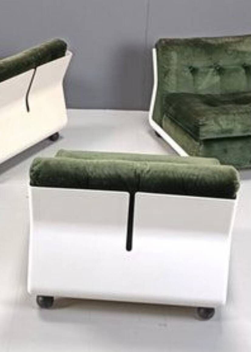 Modular velvet canapé Amanta by Mario Bellini for C&B Italia