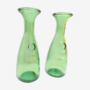 Carafe en verre style bistrot italien pichet vin vert bouteille