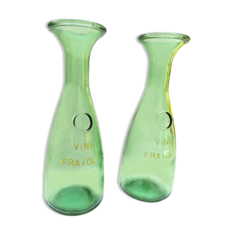 Carafe en verre style bistrot italien pichet vin vert bouteille