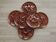 Set of 6 brown majolica oyster plates for 6 oysters and lemon 4951