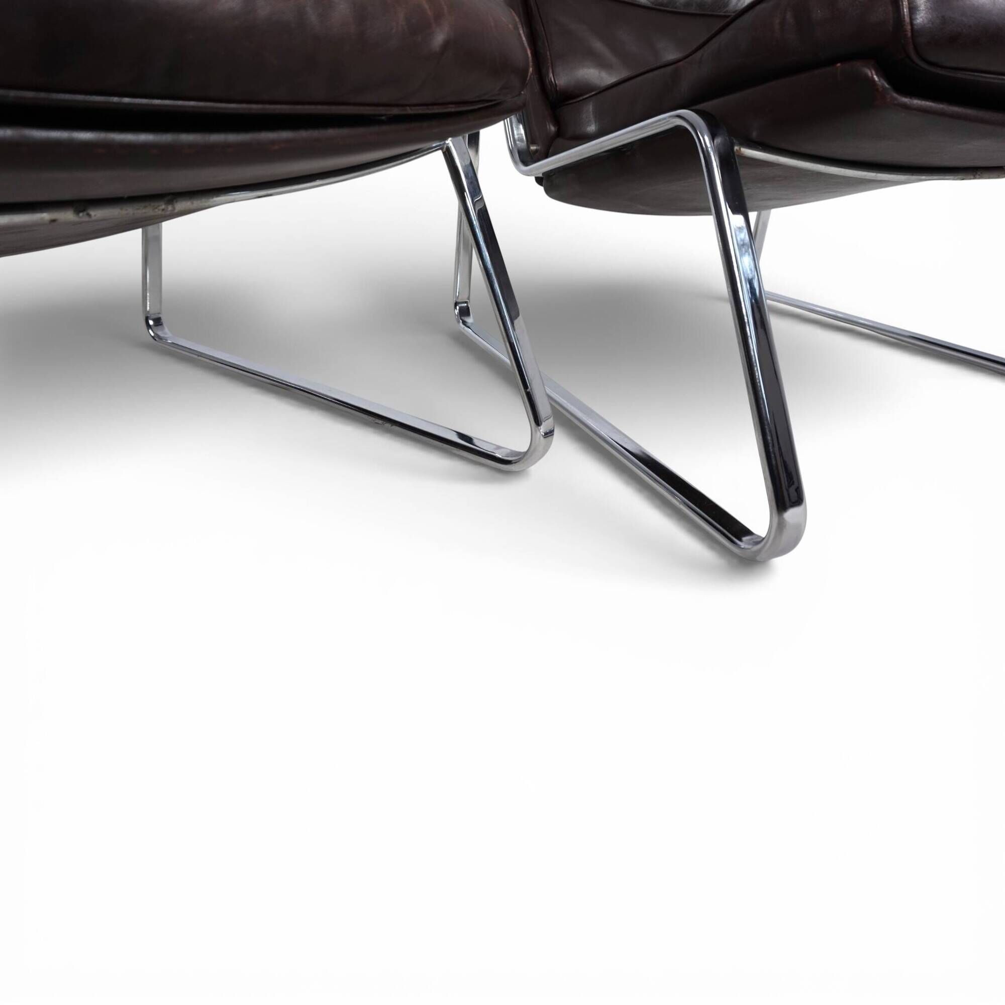 Set of 2 Drabert lounge chairs in brown leather by Gerd Lange, 1970