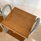 Pair of vintage boarding school bedside tables