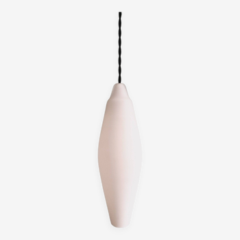 Scandinavian pendant light in white opaline (16 available), 1960s