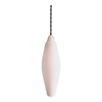 Scandinavian white opaline pendant light, 1960s