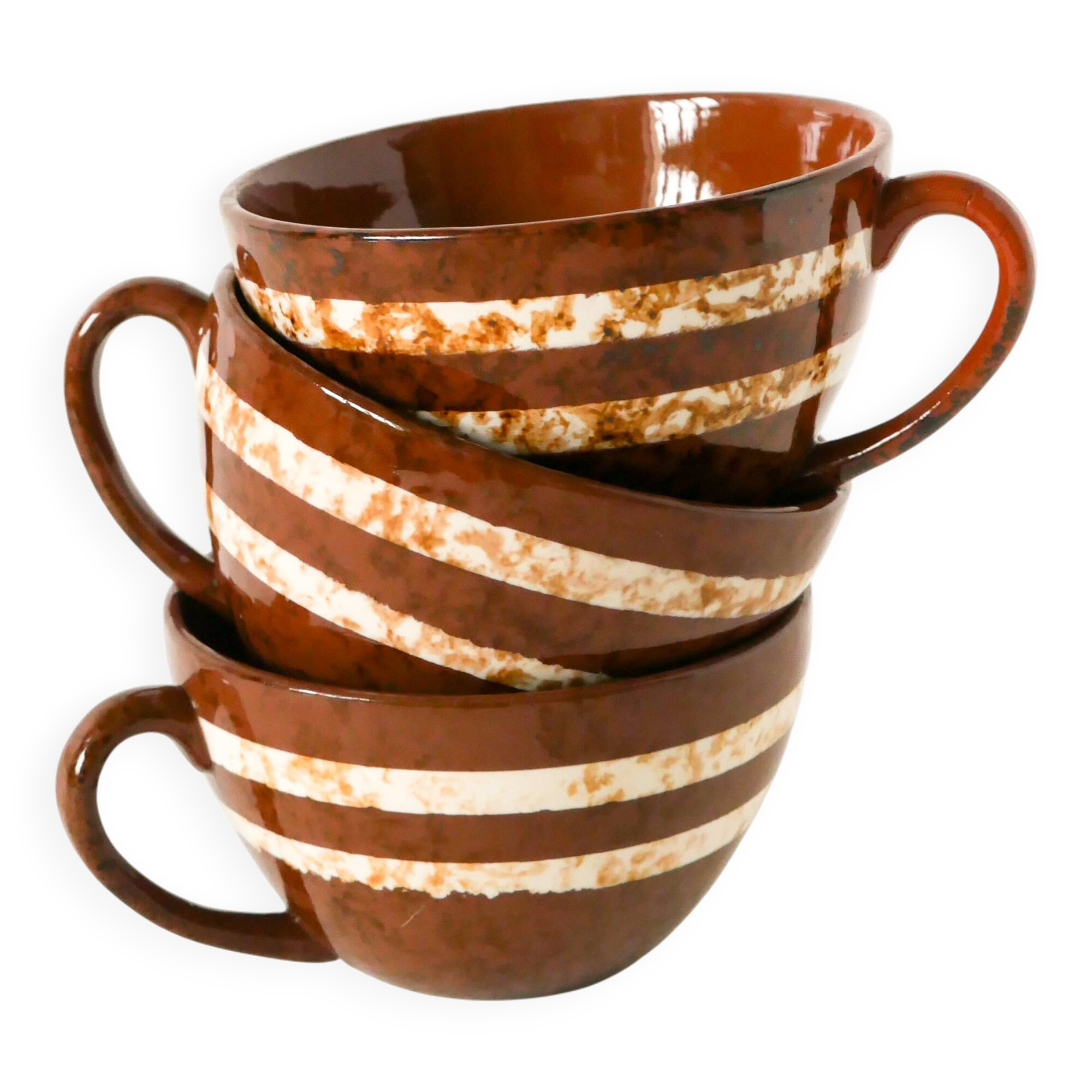 trio of Digoin Sarreguemines "Mary" model coffee cups, 1960