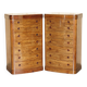 Pair of tall walnut chests of drawers with curved fronts in country style.