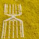 Hand-woven yellow and white kilim rug in natural wool