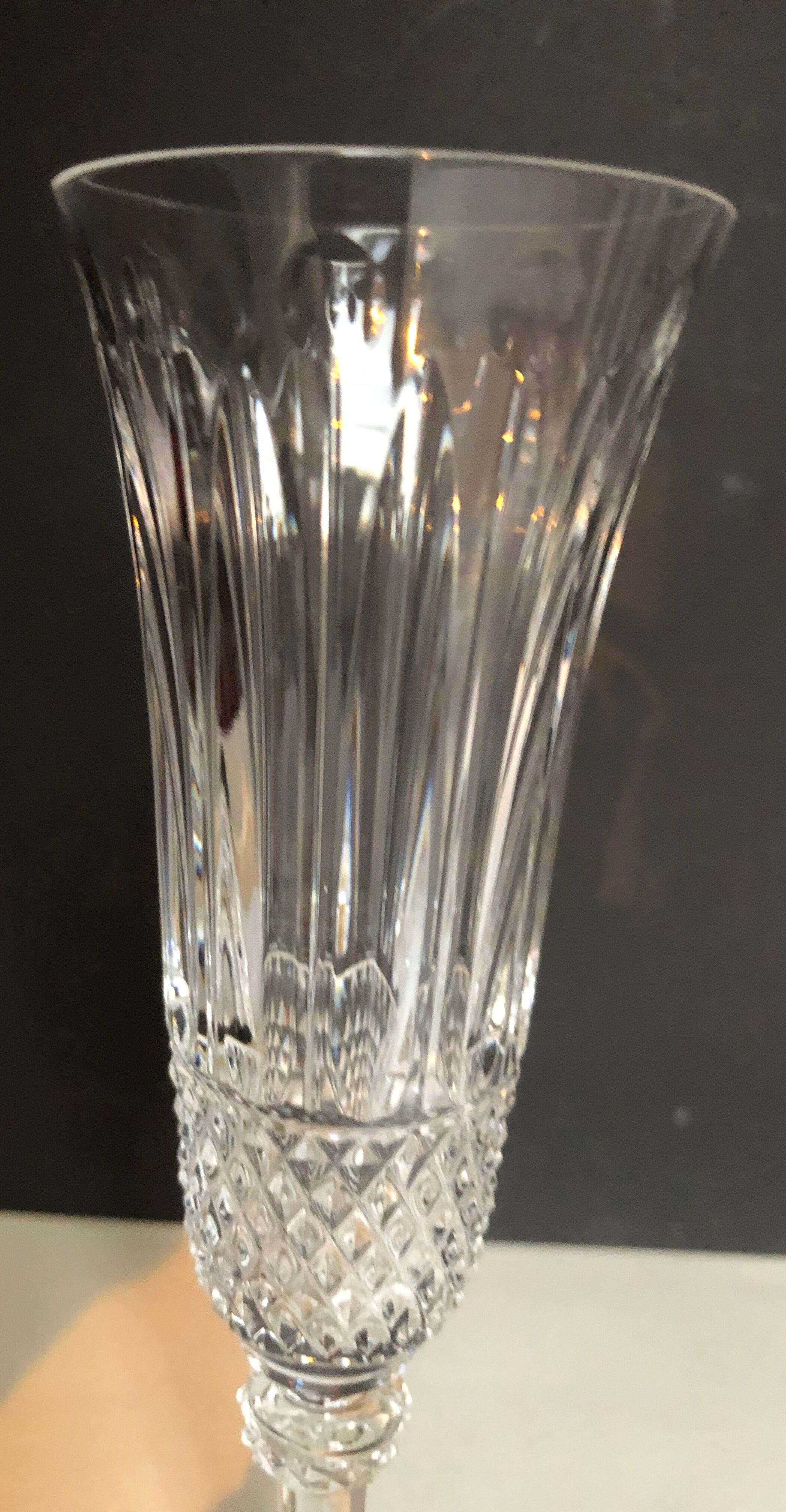 4 Saint Louis crystal champagne flutes, Tommy model