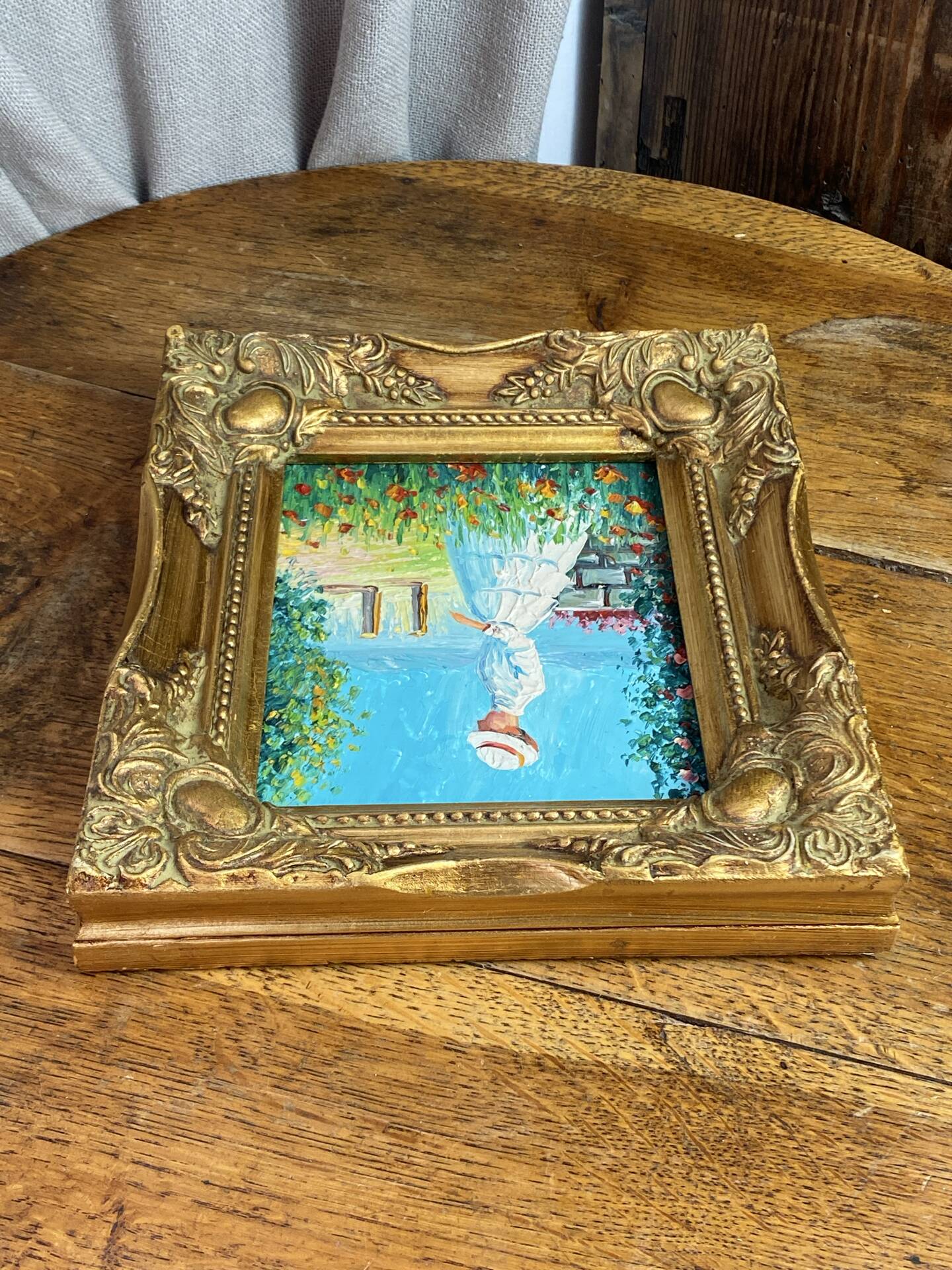 Painting on isorel, wooden frame