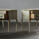 Vintage pair of 20th century Venetian Baroque style nightstands in painted wood