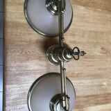 Luminaire 2 globes en verre et laiton