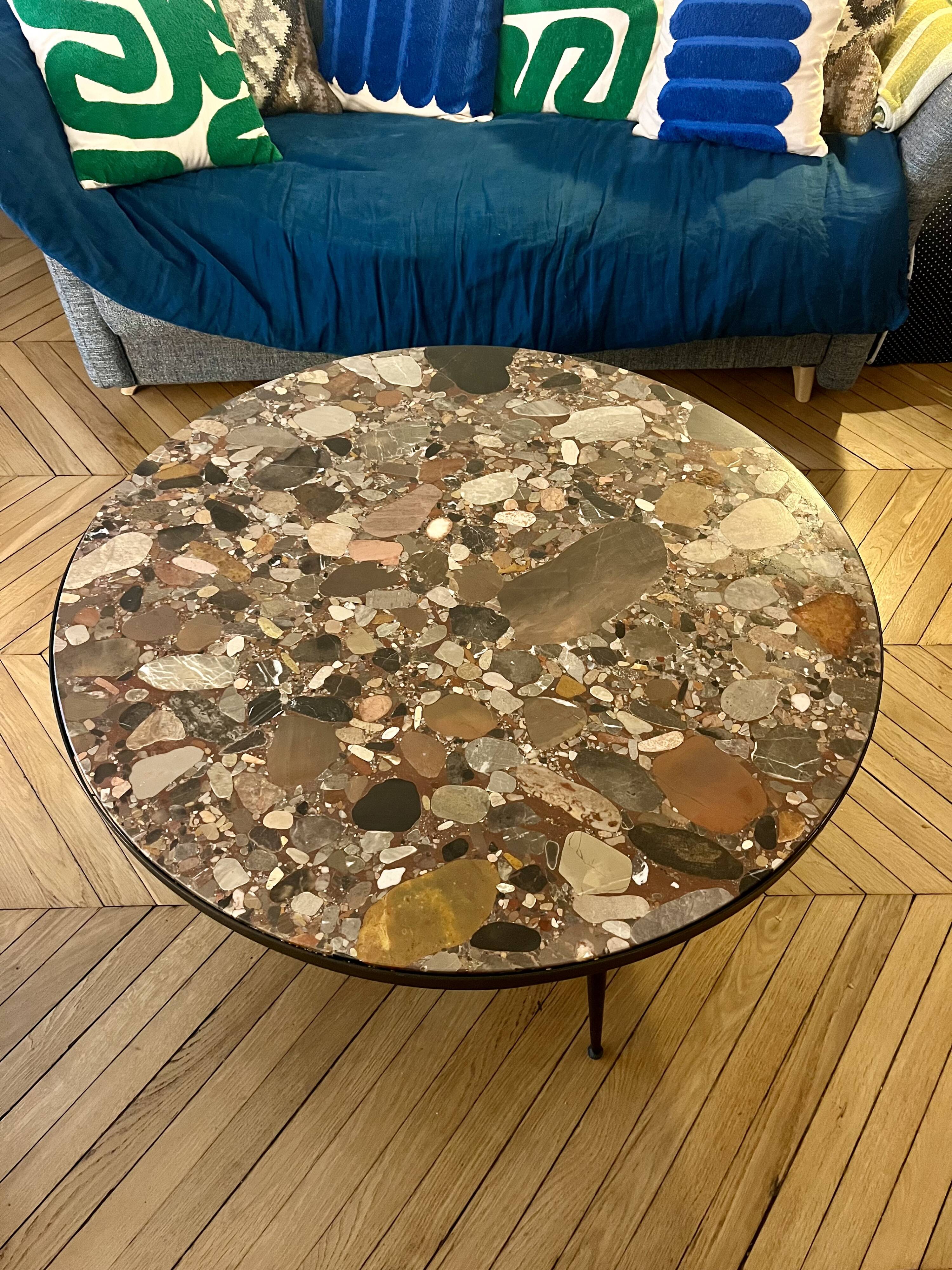 Pink marble coffee table