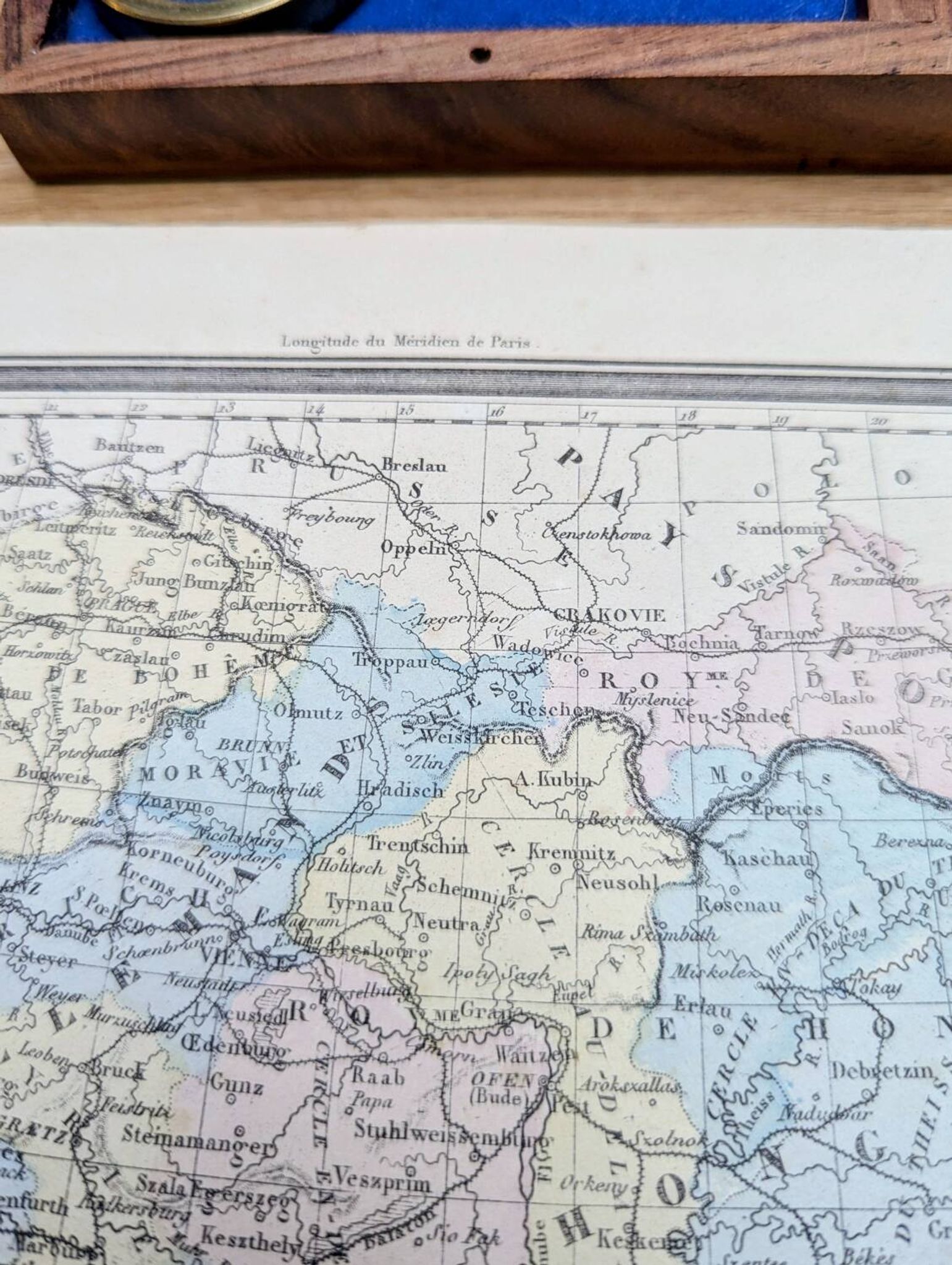 L'Autriche, carte ancienne, imprimée en 1852.