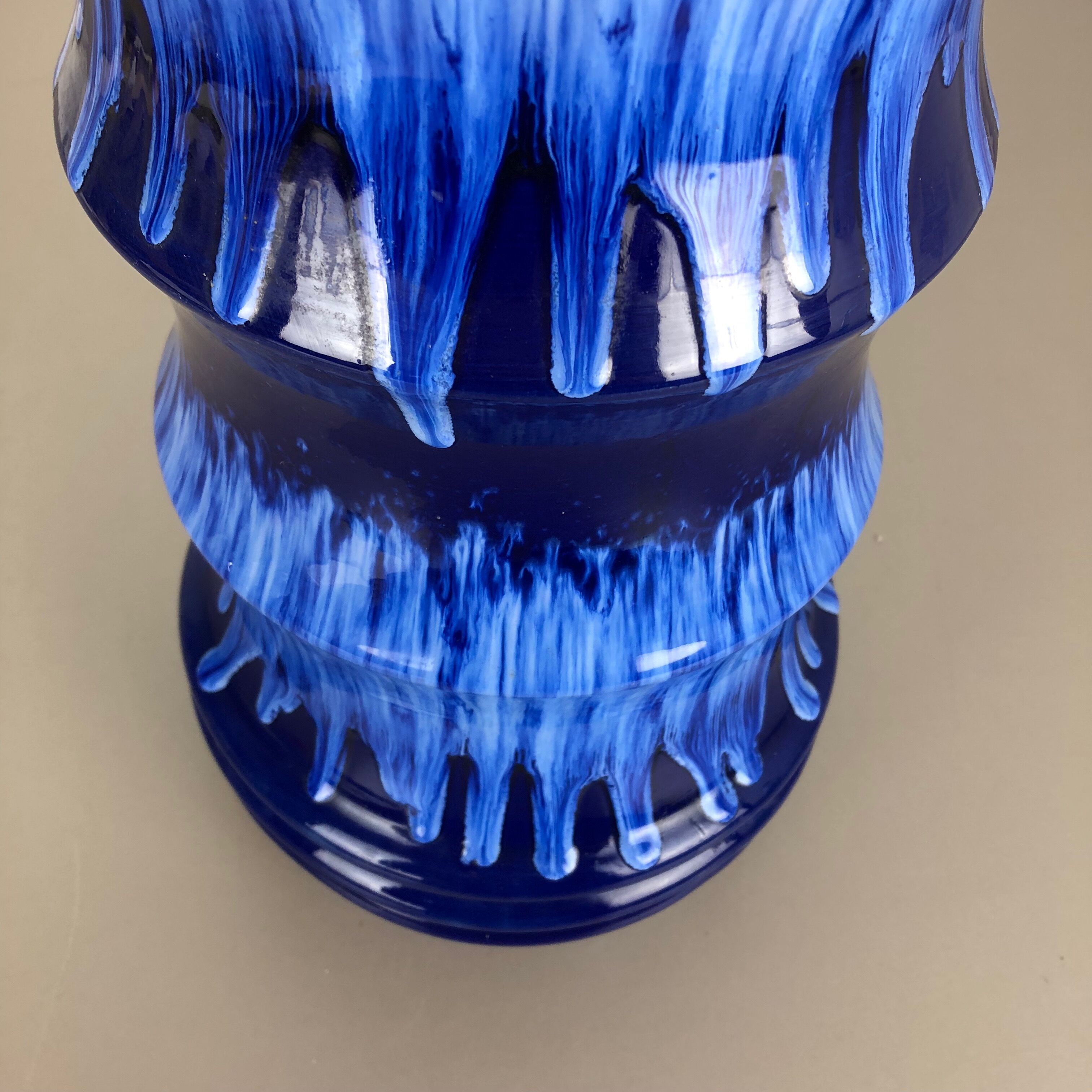 Large Pottery super Fat Lava Multi-Color 266-53 Vase Scheurich WGP, 1970s