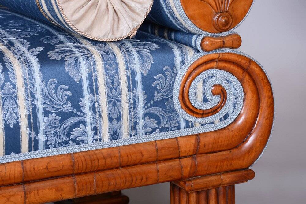 Biedermeier Museum Prague Sofa in Cherry Wood, Czech, 1820s