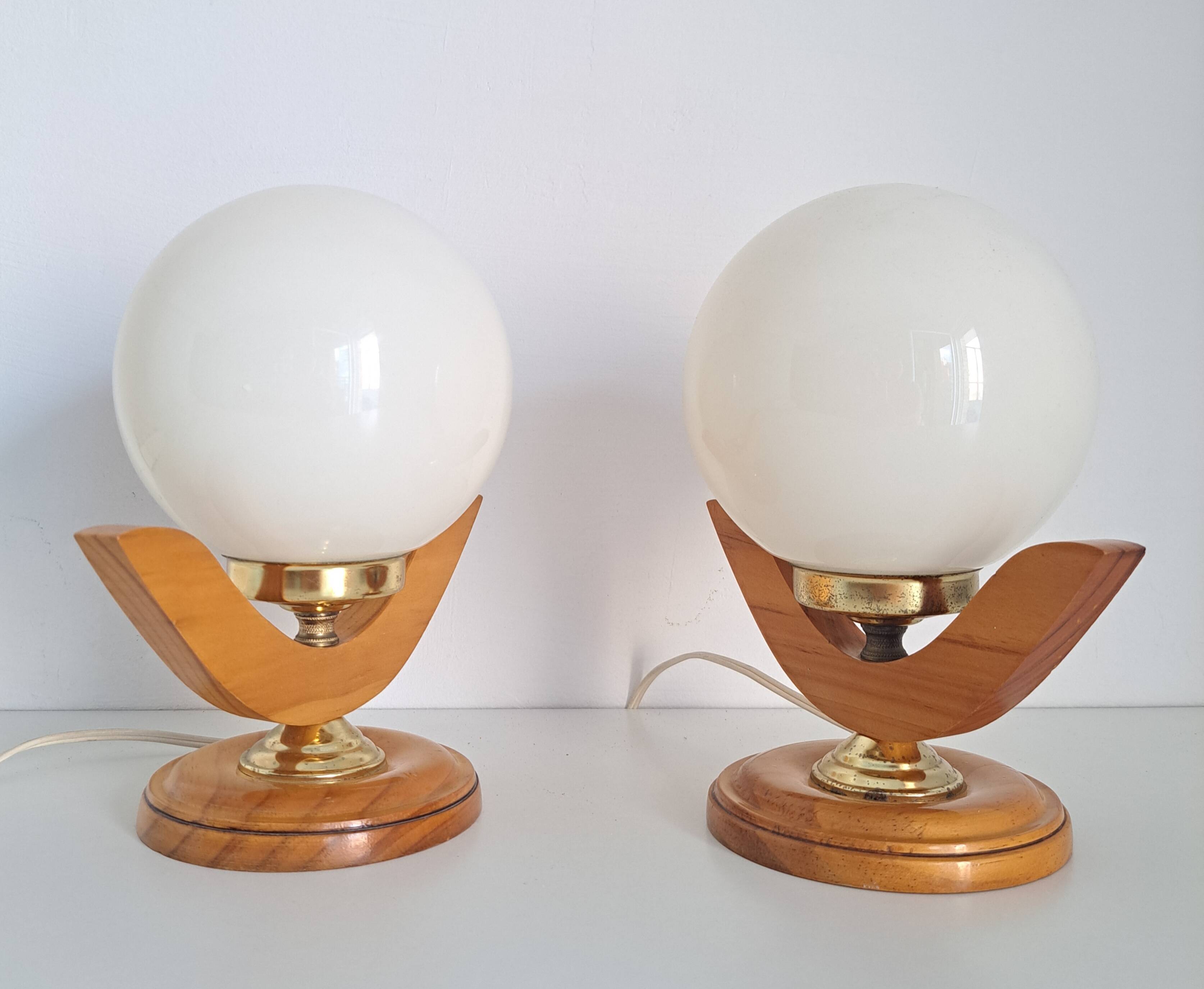 Pair of vintage bedside lamps