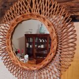 Vintage rattan mirror
