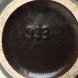 1-handle shaded brown ceramic vase