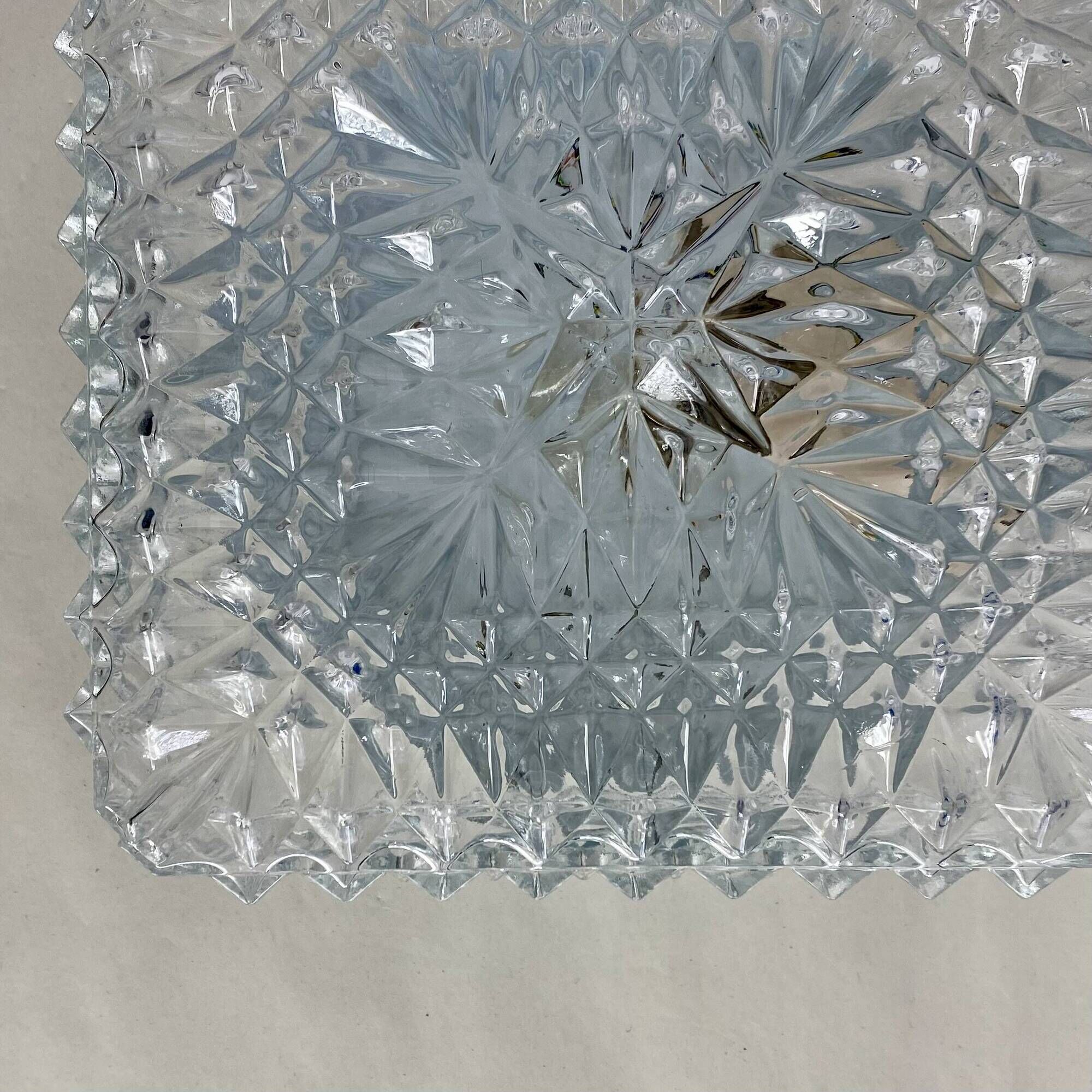 Wall light ceiling square glass minimalist porthole 1970 1980 seventies eighties LAMP-7311