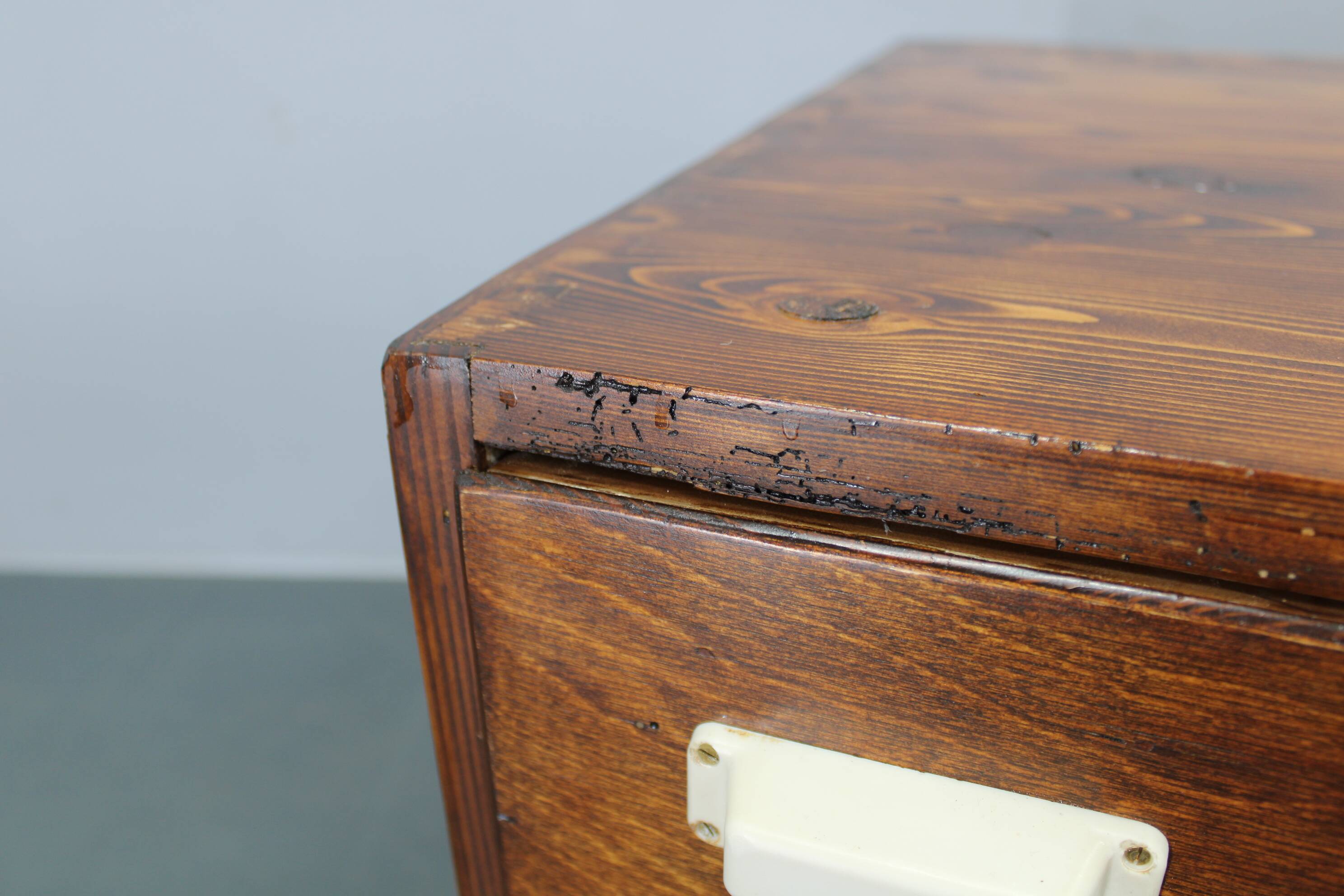 1940s Czechoslovak industrial bank drawer cabinet
