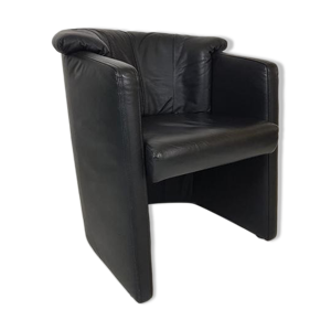 fauteuil en cuir noir - rolf